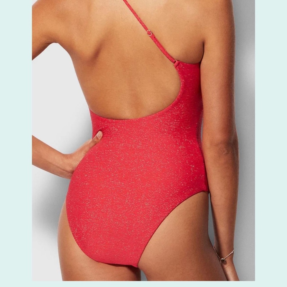 Seafolly Twilight One Shoulder One Piece Swimsuit Size 12 Maillot Chili - Picture 2 of 9